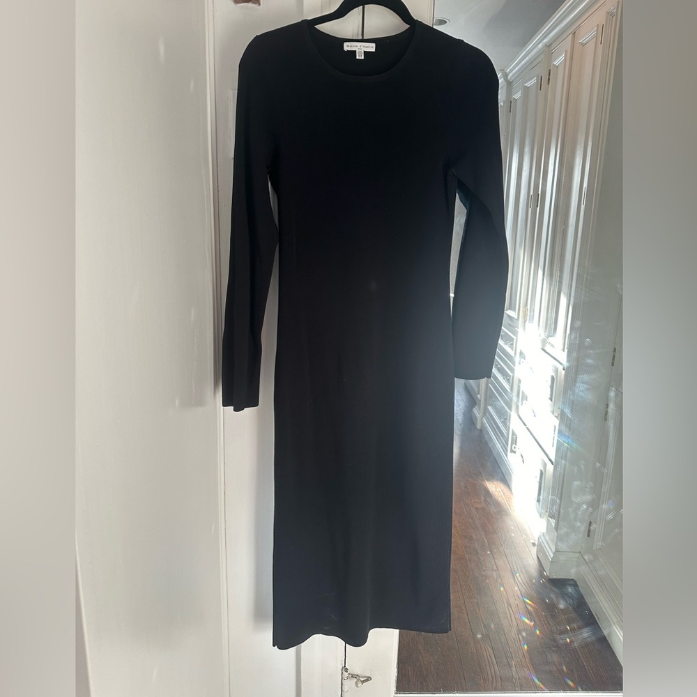 Black thick stretchy long sleeve dress